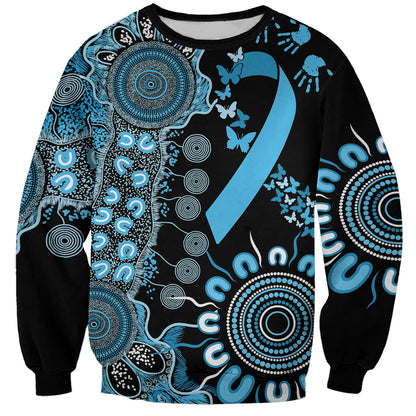Australia Prostate Cancer Support Personalised Sweatshirt Aboriginal Ribbon Dot Painting