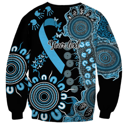 Australia Prostate Cancer Support Personalised Sweatshirt Aboriginal Ribbon Dot Painting