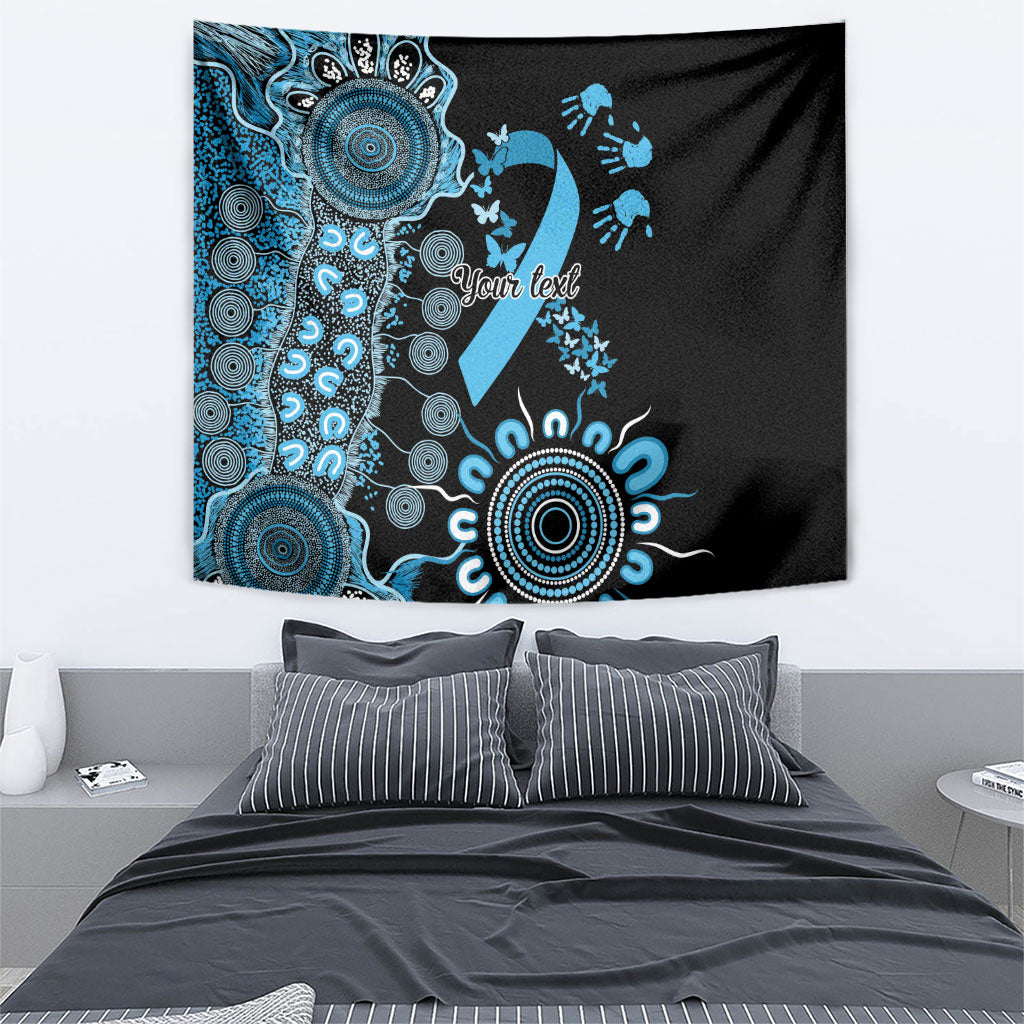 Australia Prostate Cancer Support Personalised Tapestry Aboriginal Ribbon Dot Painting