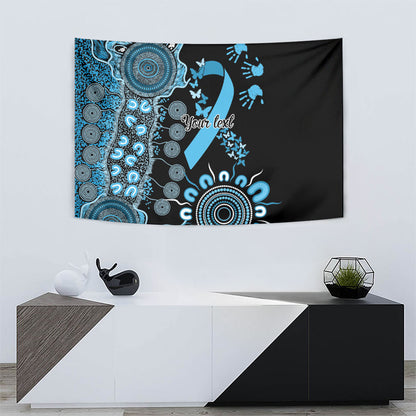 Australia Prostate Cancer Support Personalised Tapestry Aboriginal Ribbon Dot Painting
