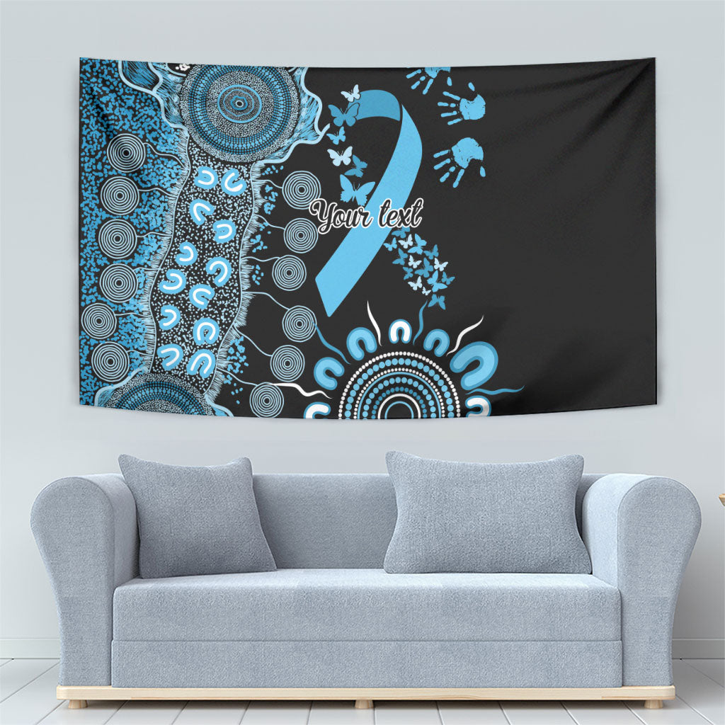 Australia Prostate Cancer Support Personalised Tapestry Aboriginal Ribbon Dot Painting