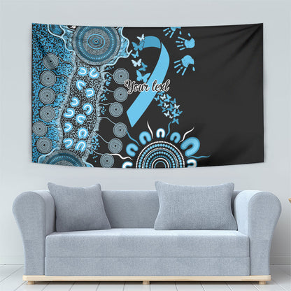 Australia Prostate Cancer Support Personalised Tapestry Aboriginal Ribbon Dot Painting