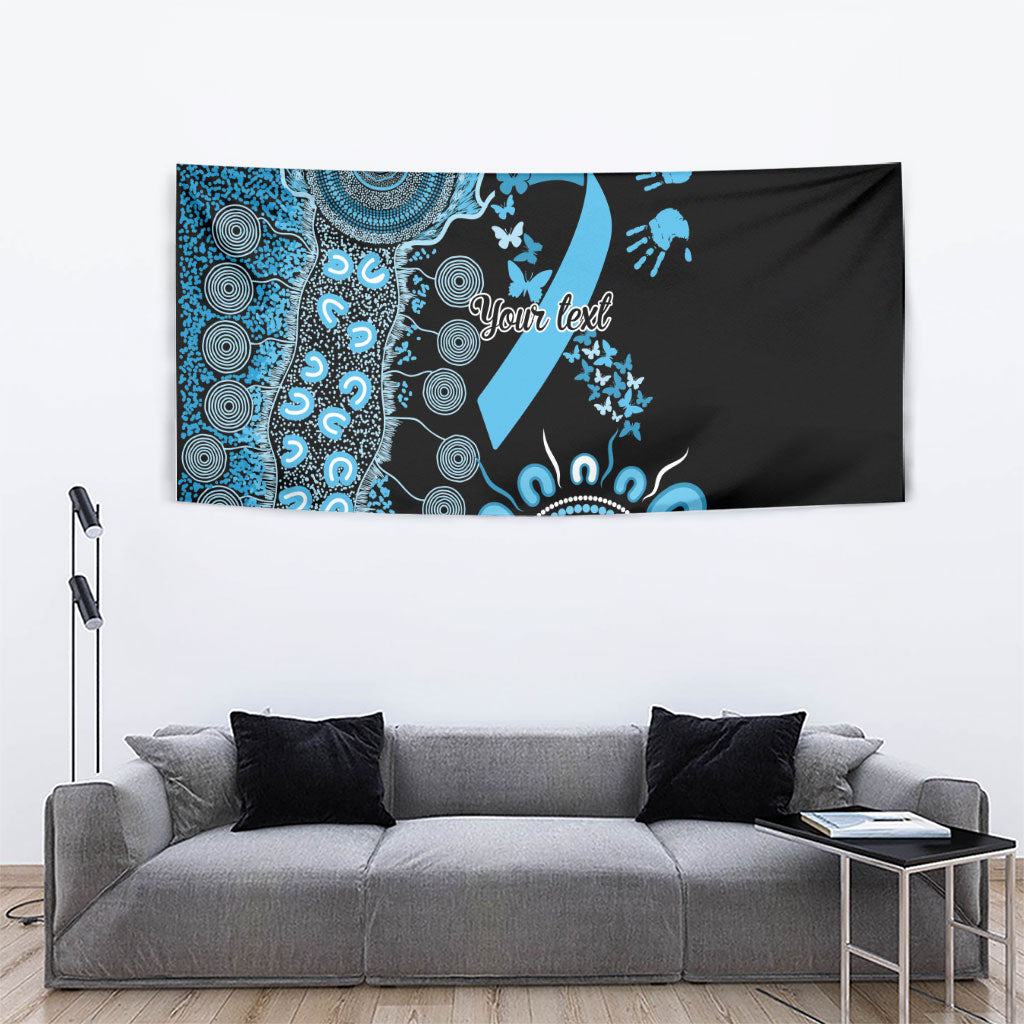 Australia Prostate Cancer Support Personalised Tapestry Aboriginal Ribbon Dot Painting