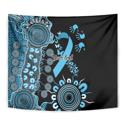 Australia Prostate Cancer Support Personalised Tapestry Aboriginal Ribbon Dot Painting
