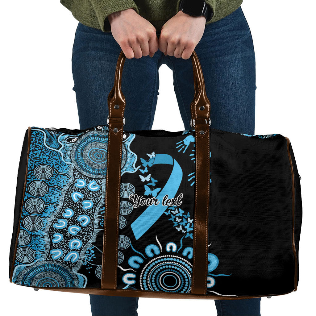 Australia Prostate Cancer Support Personalised Travel Bag Aboriginal Ribbon Dot Painting