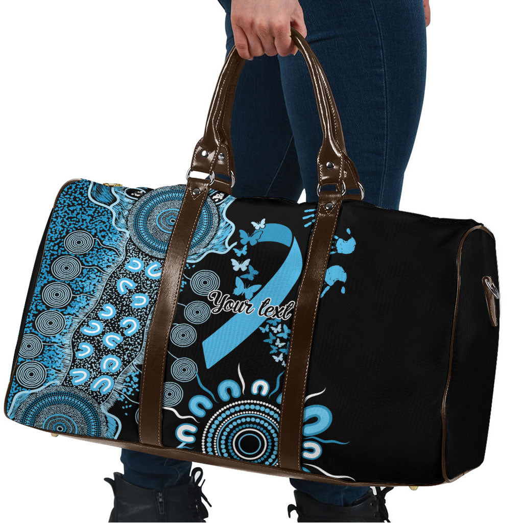 Australia Prostate Cancer Support Personalised Travel Bag Aboriginal Ribbon Dot Painting