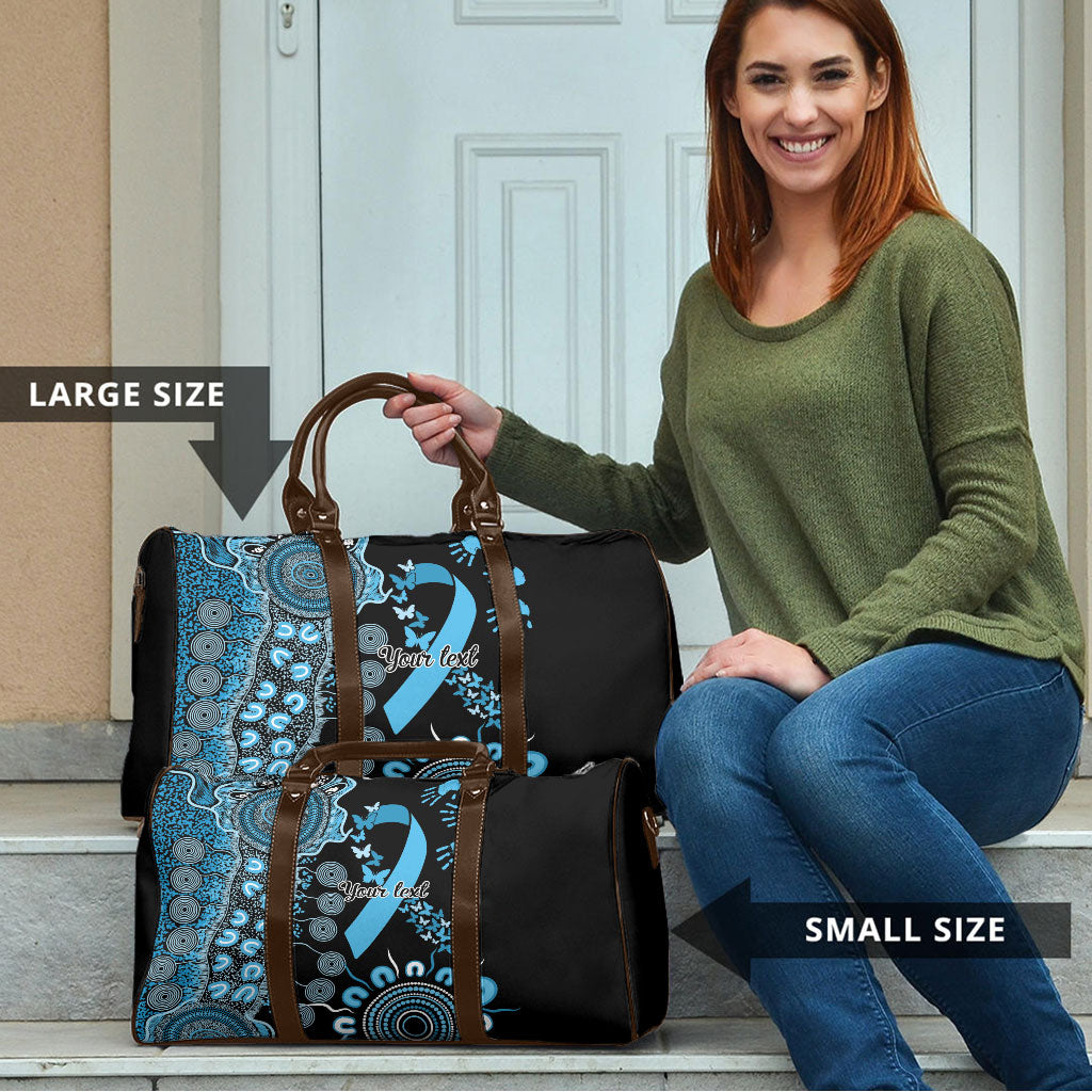 Australia Prostate Cancer Support Personalised Travel Bag Aboriginal Ribbon Dot Painting