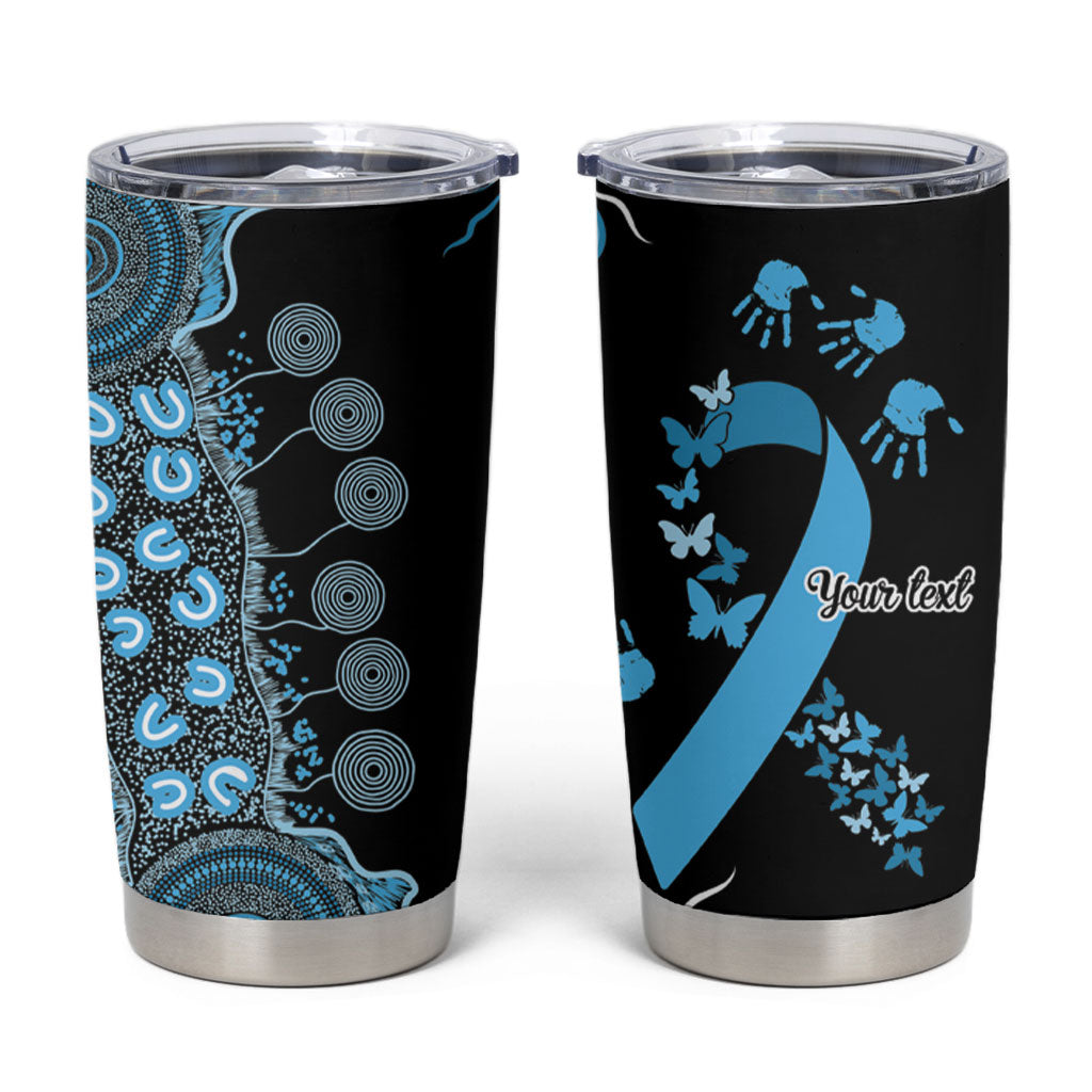 Australia Prostate Cancer Support Personalised Tumbler Cup Aboriginal Ribbon Dot Painting
