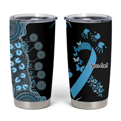 Australia Prostate Cancer Support Personalised Tumbler Cup Aboriginal Ribbon Dot Painting