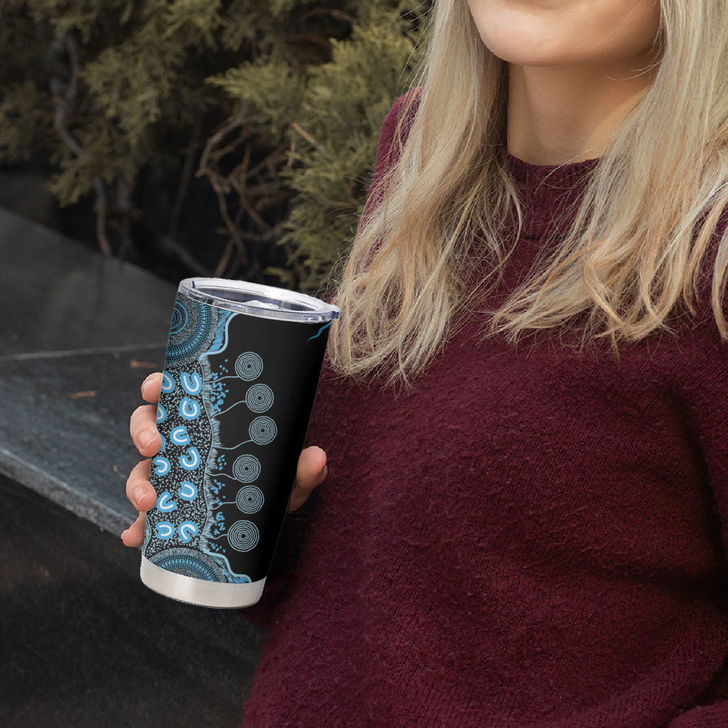 Australia Prostate Cancer Support Personalised Tumbler Cup Aboriginal Ribbon Dot Painting