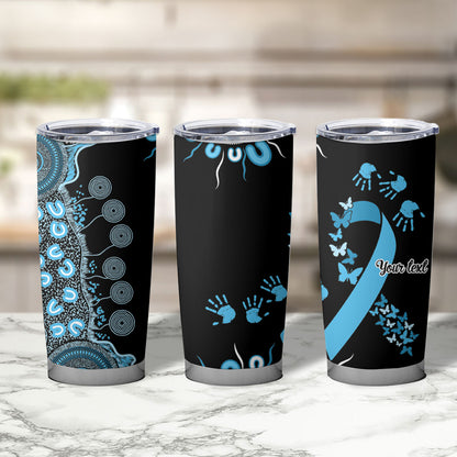 Australia Prostate Cancer Support Personalised Tumbler Cup Aboriginal Ribbon Dot Painting