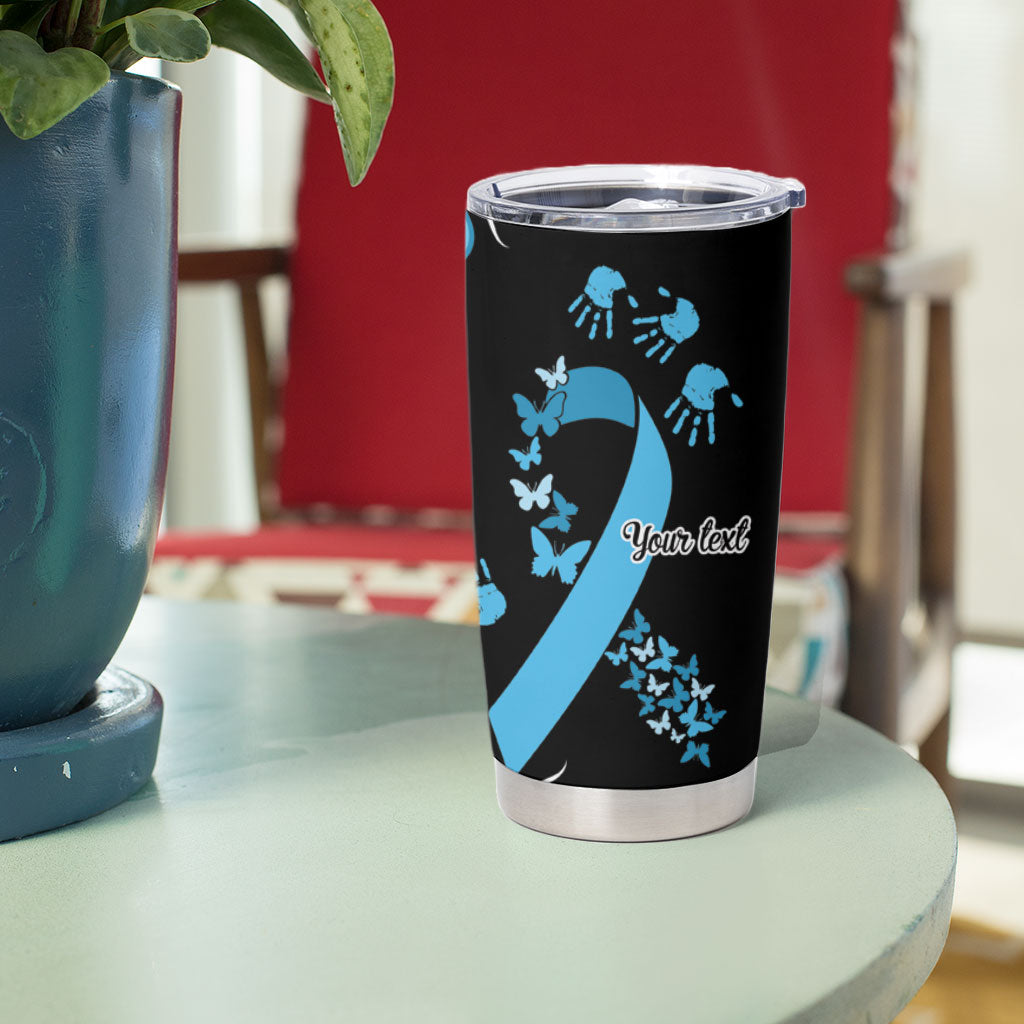 Australia Prostate Cancer Support Personalised Tumbler Cup Aboriginal Ribbon Dot Painting