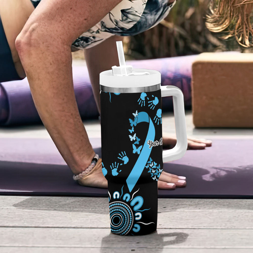 Australia Prostate Cancer Support Personalised Tumbler With Handle Aboriginal Ribbon Dot Painting