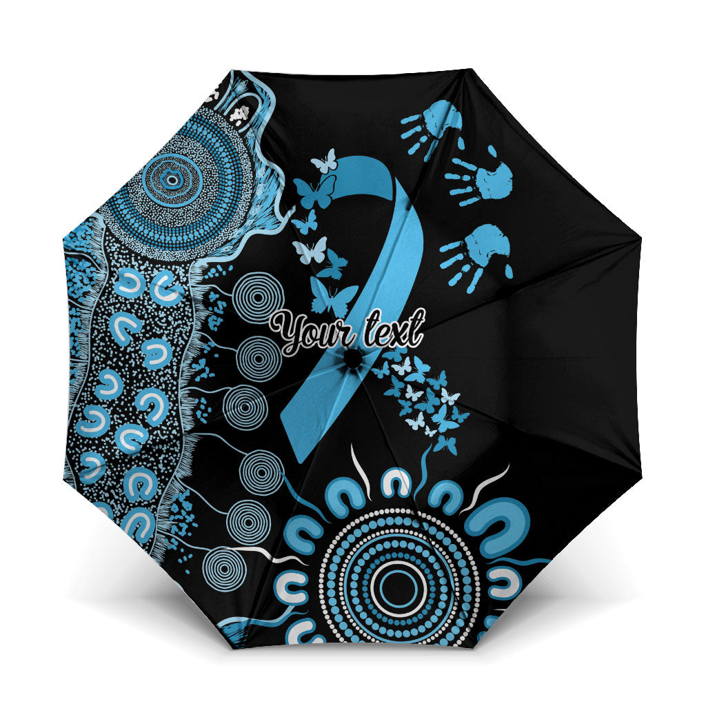 Australia Prostate Cancer Support Personalised Umbrella Aboriginal Ribbon Dot Painting