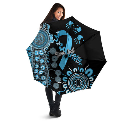 Australia Prostate Cancer Support Personalised Umbrella Aboriginal Ribbon Dot Painting