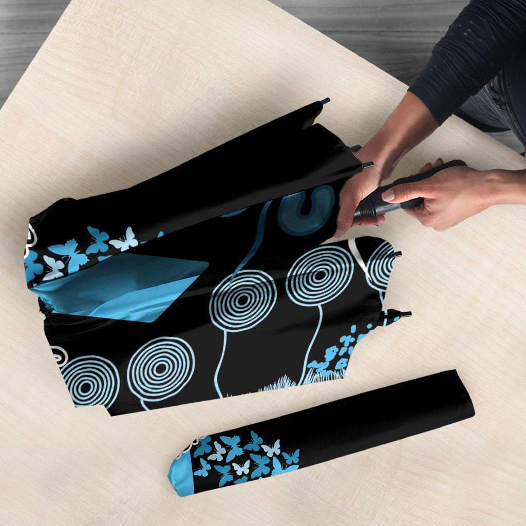 Australia Prostate Cancer Support Personalised Umbrella Aboriginal Ribbon Dot Painting