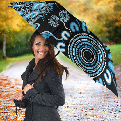 Australia Prostate Cancer Support Personalised Umbrella Aboriginal Ribbon Dot Painting