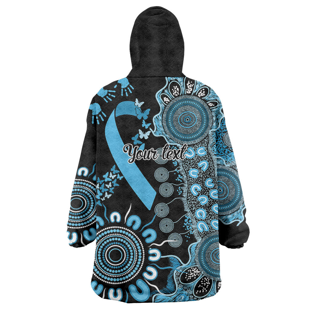 Australia Prostate Cancer Support Personalised Wearable Blanket Hoodie Aboriginal Ribbon Dot Painting