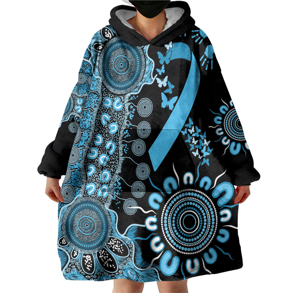 Australia Prostate Cancer Support Personalised Wearable Blanket Hoodie Aboriginal Ribbon Dot Painting