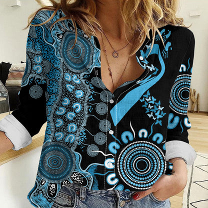 Australia Prostate Cancer Support Personalised Women Casual Shirt Aboriginal Ribbon Dot Painting