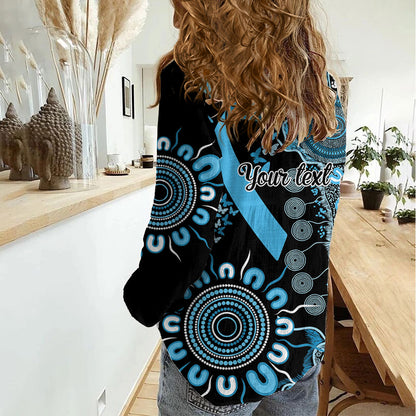 Australia Prostate Cancer Support Personalised Women Casual Shirt Aboriginal Ribbon Dot Painting