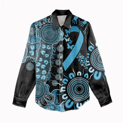 Australia Prostate Cancer Support Personalised Women Casual Shirt Aboriginal Ribbon Dot Painting
