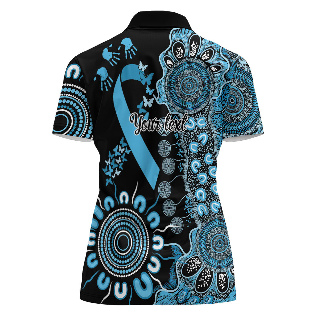 Australia Prostate Cancer Support Personalised Women Polo Shirt Aboriginal Ribbon Dot Painting