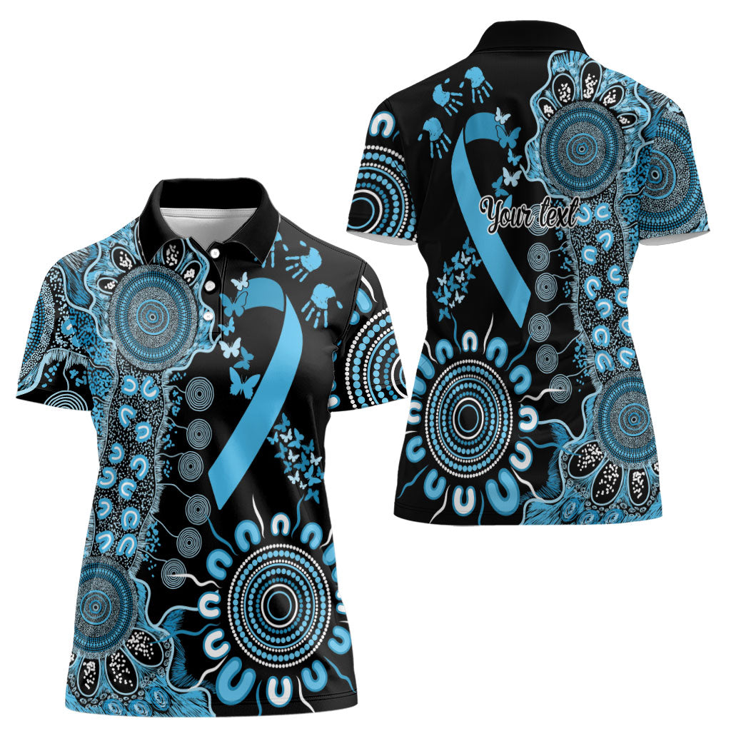 Australia Prostate Cancer Support Personalised Women Polo Shirt Aboriginal Ribbon Dot Painting