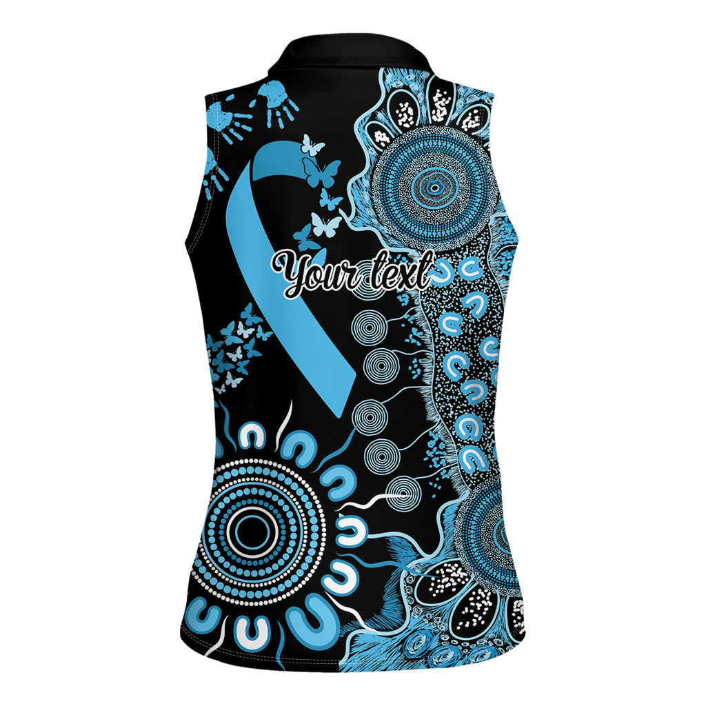 Australia Prostate Cancer Support Personalised Women Sleeveless Polo Shirt Aboriginal Ribbon Dot Painting