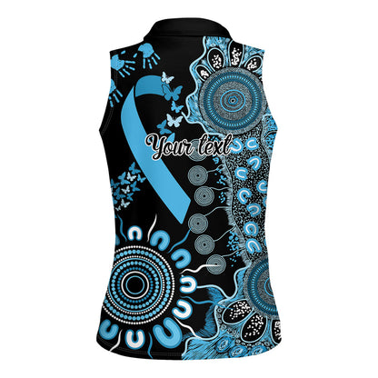 Australia Prostate Cancer Support Personalised Women Sleeveless Polo Shirt Aboriginal Ribbon Dot Painting