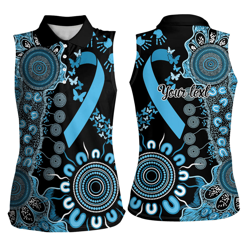 Australia Prostate Cancer Support Personalised Women Sleeveless Polo Shirt Aboriginal Ribbon Dot Painting