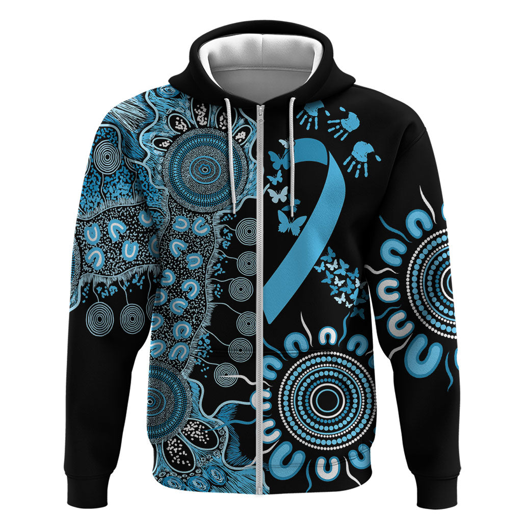 Australia Prostate Cancer Support Personalised Zip Hoodie Aboriginal Ribbon Dot Painting