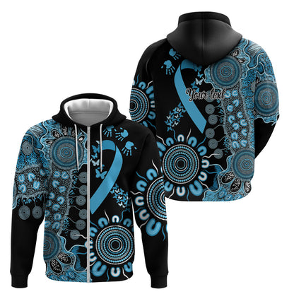 Australia Prostate Cancer Support Personalised Zip Hoodie Aboriginal Ribbon Dot Painting