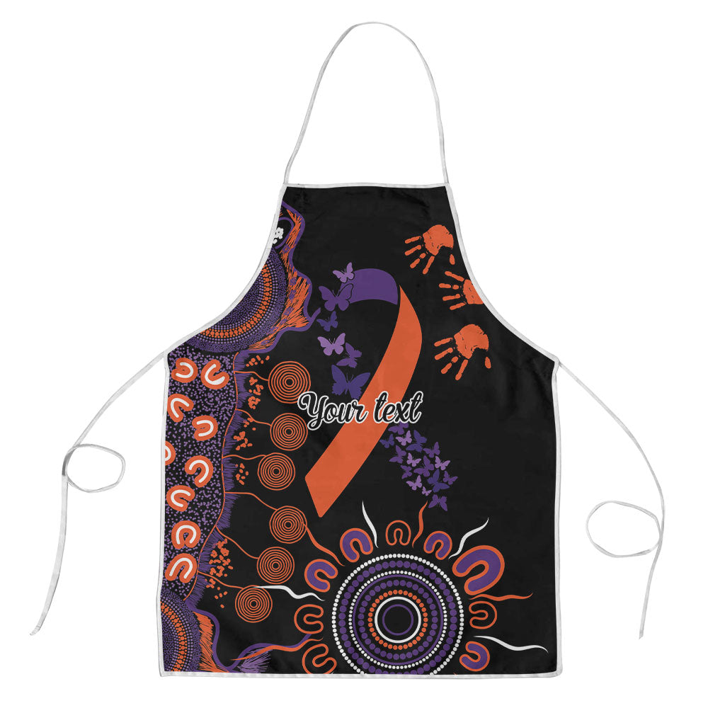 Australia Psoriasis Support Personalised Apron Aboriginal Ribbon Dot Painting