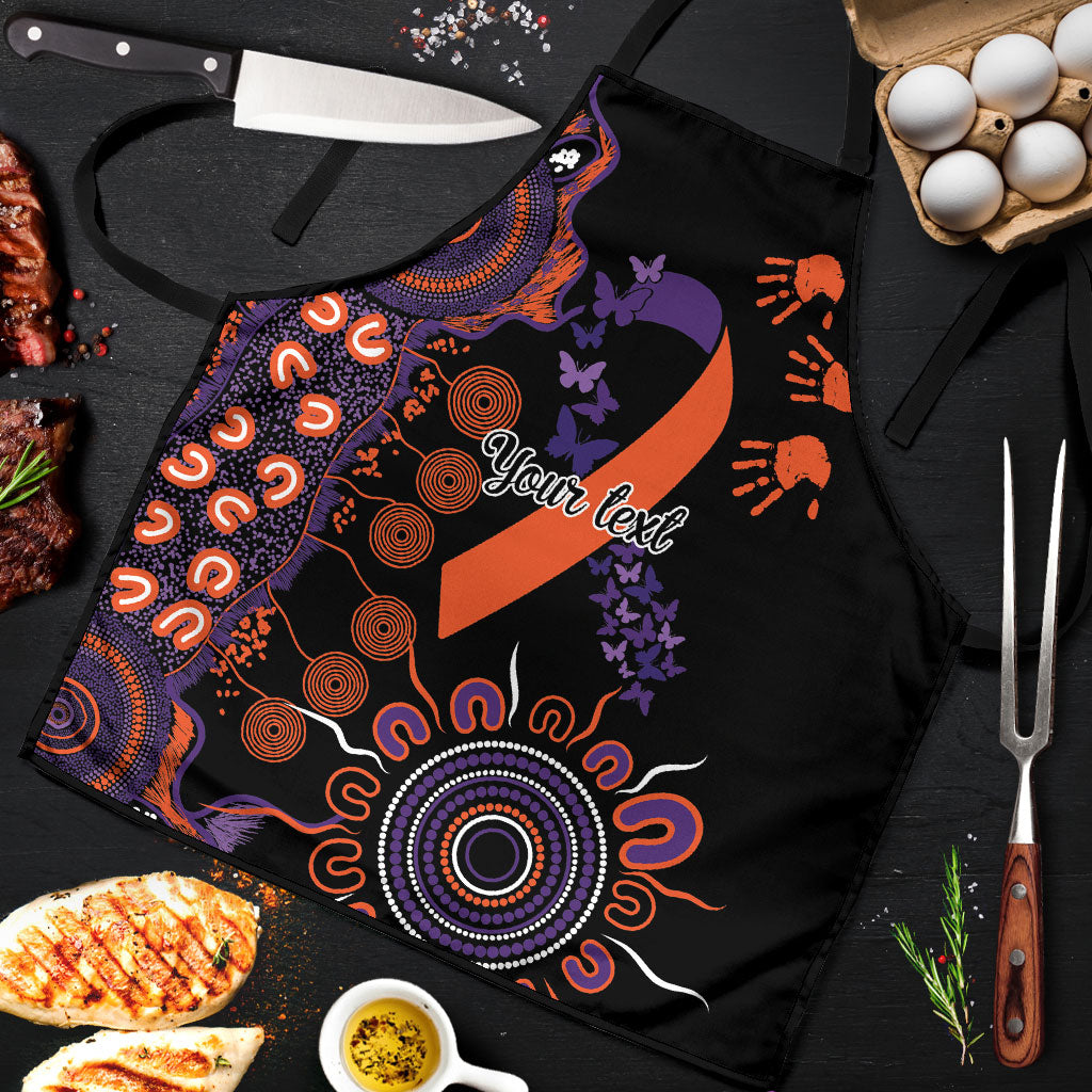 Australia Psoriasis Support Personalised Apron Aboriginal Ribbon Dot Painting