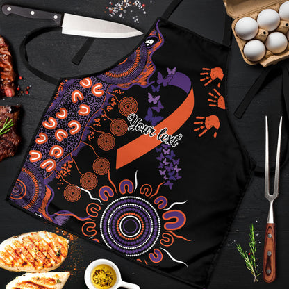 Australia Psoriasis Support Personalised Apron Aboriginal Ribbon Dot Painting