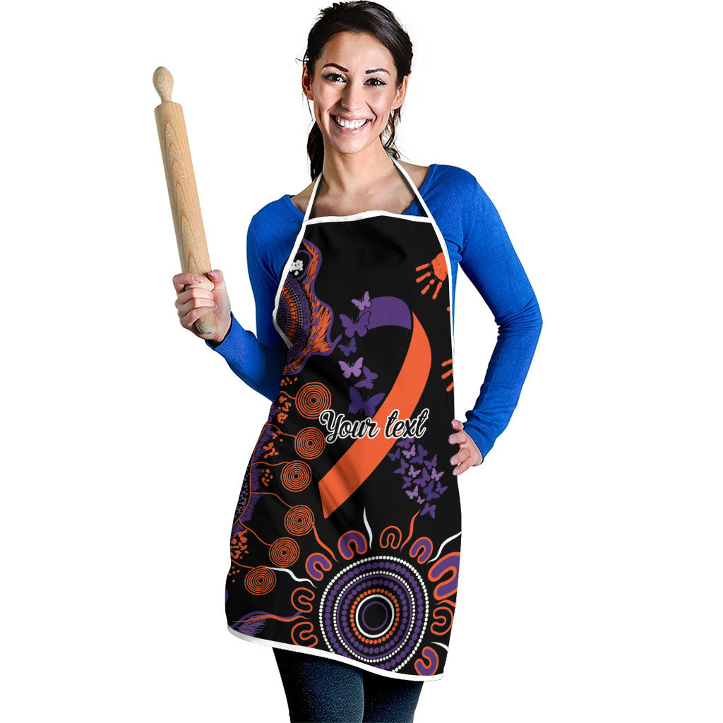 Australia Psoriasis Support Personalised Apron Aboriginal Ribbon Dot Painting