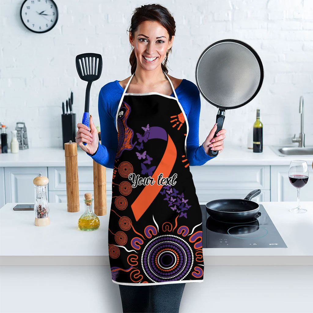 Australia Psoriasis Support Personalised Apron Aboriginal Ribbon Dot Painting