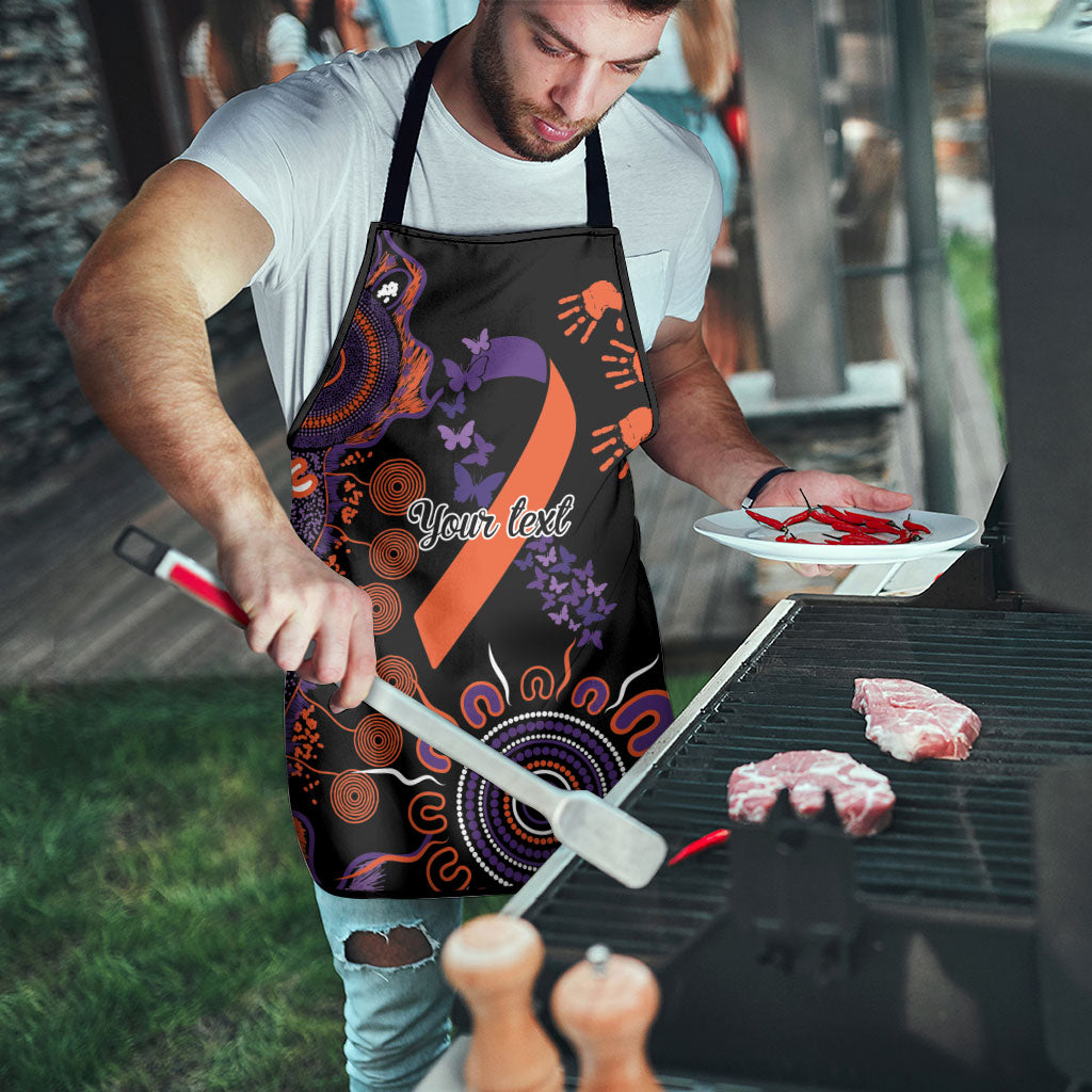 Australia Psoriasis Support Personalised Apron Aboriginal Ribbon Dot Painting