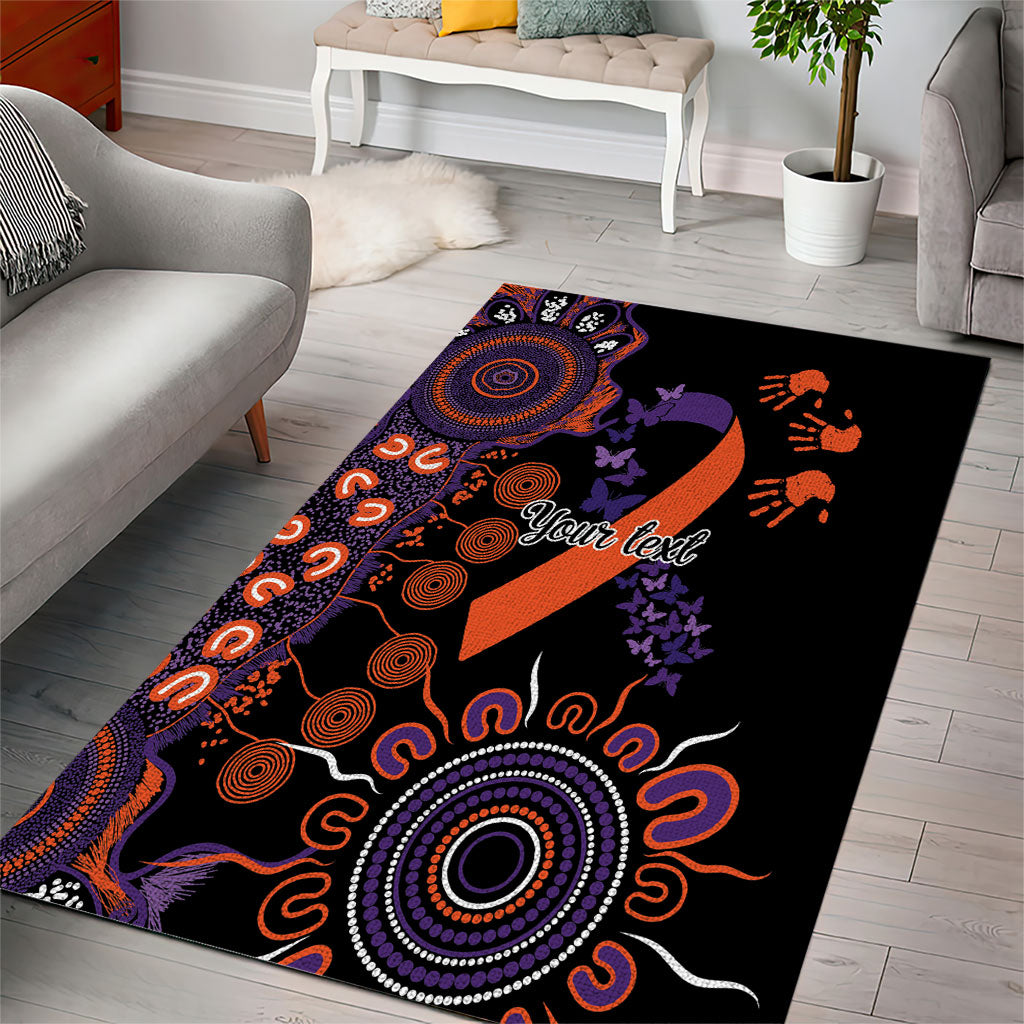 Australia Psoriasis Support Personalised Area Rug Aboriginal Ribbon Dot Painting