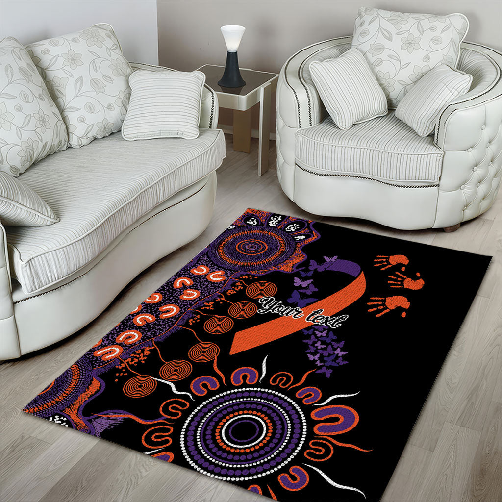 Australia Psoriasis Support Personalised Area Rug Aboriginal Ribbon Dot Painting