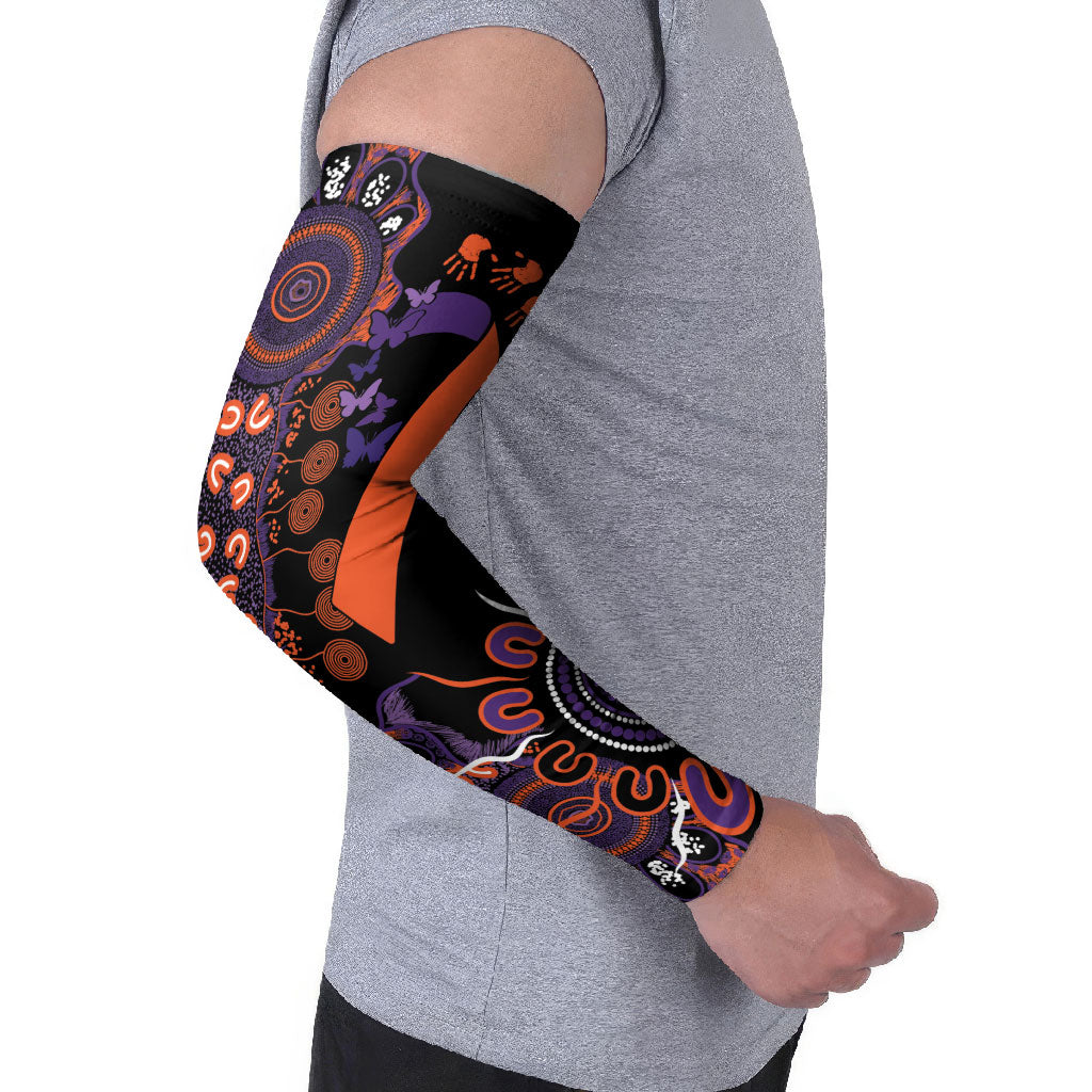 Australia Psoriasis Support Personalised Arm Sleeves Aboriginal Ribbon Dot Painting