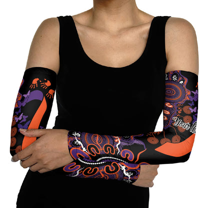 Australia Psoriasis Support Personalised Arm Sleeves Aboriginal Ribbon Dot Painting