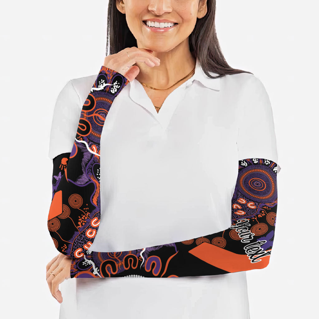 Australia Psoriasis Support Personalised Arm Sleeves Aboriginal Ribbon Dot Painting