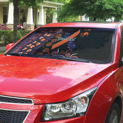 Australia Psoriasis Support Personalised Auto Sun Shade Aboriginal Ribbon Dot Painting