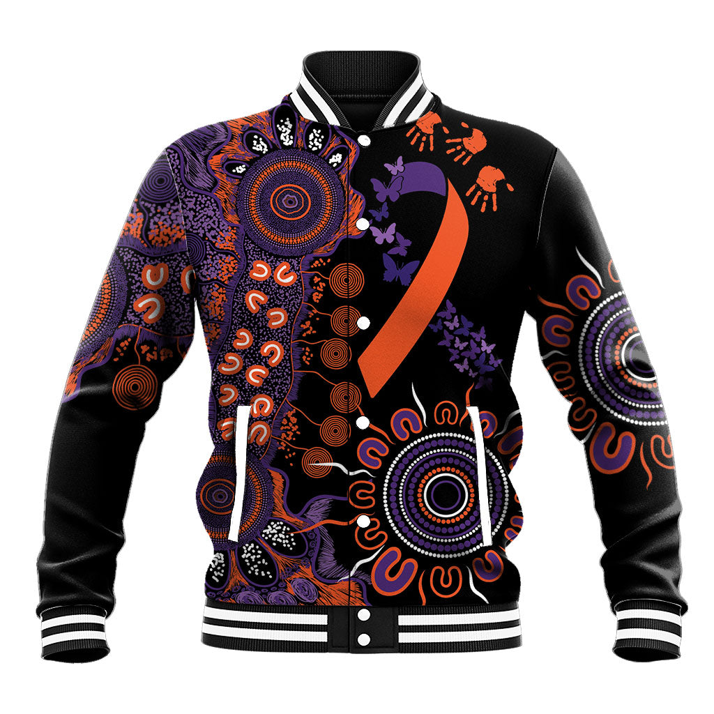 Australia Psoriasis Support Personalised Baseball Jacket Aboriginal Ribbon Dot Painting