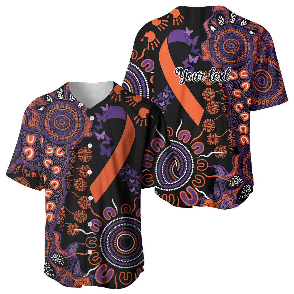 Australia Psoriasis Support Personalised Baseball Jersey Aboriginal Ribbon Dot Painting