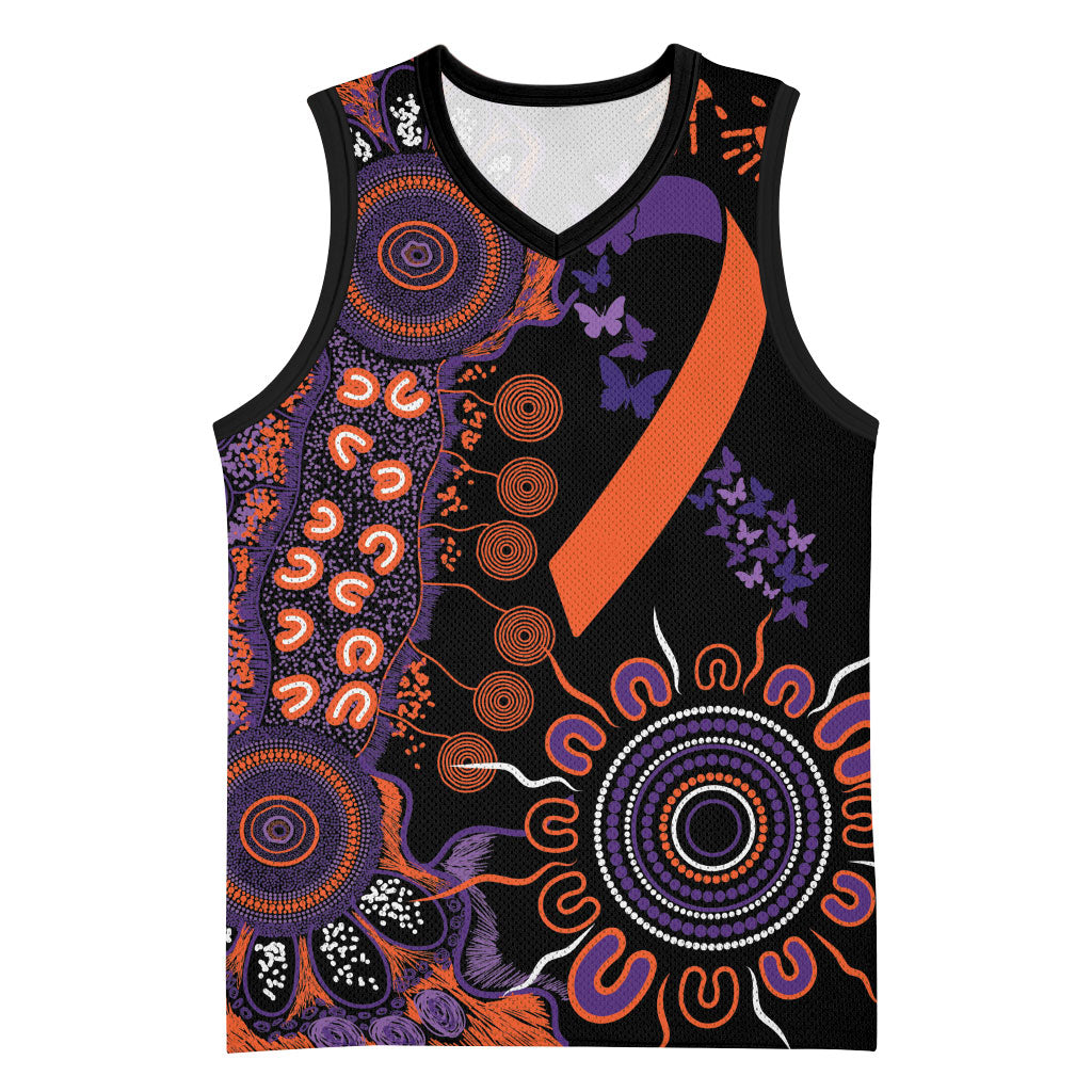 Australia Psoriasis Support Personalised Basketball Jersey Aboriginal Ribbon Dot Painting