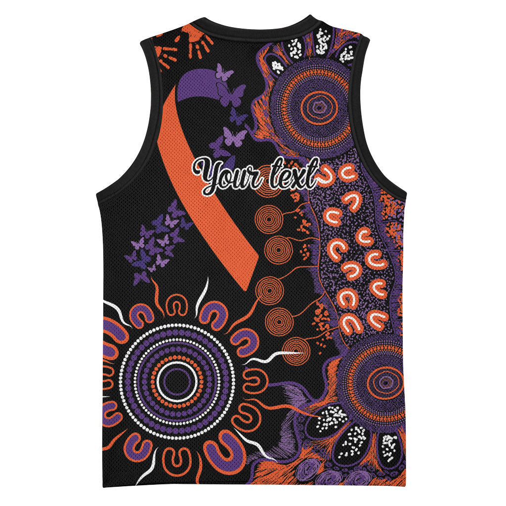 Australia Psoriasis Support Personalised Basketball Jersey Aboriginal Ribbon Dot Painting
