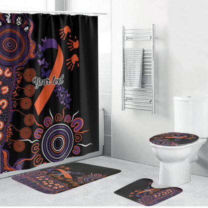 Australia Psoriasis Support Personalised Bathroom Set Aboriginal Ribbon Dot Painting